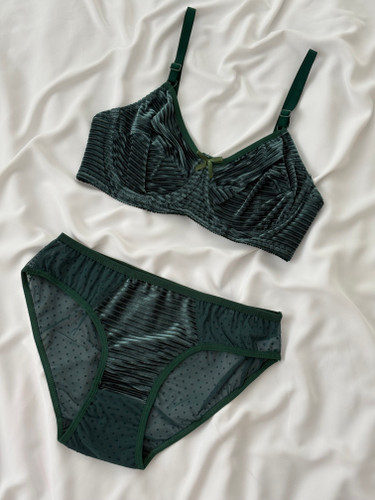 ست لباس زیر زنانه مخمل اتوبانی فنردار