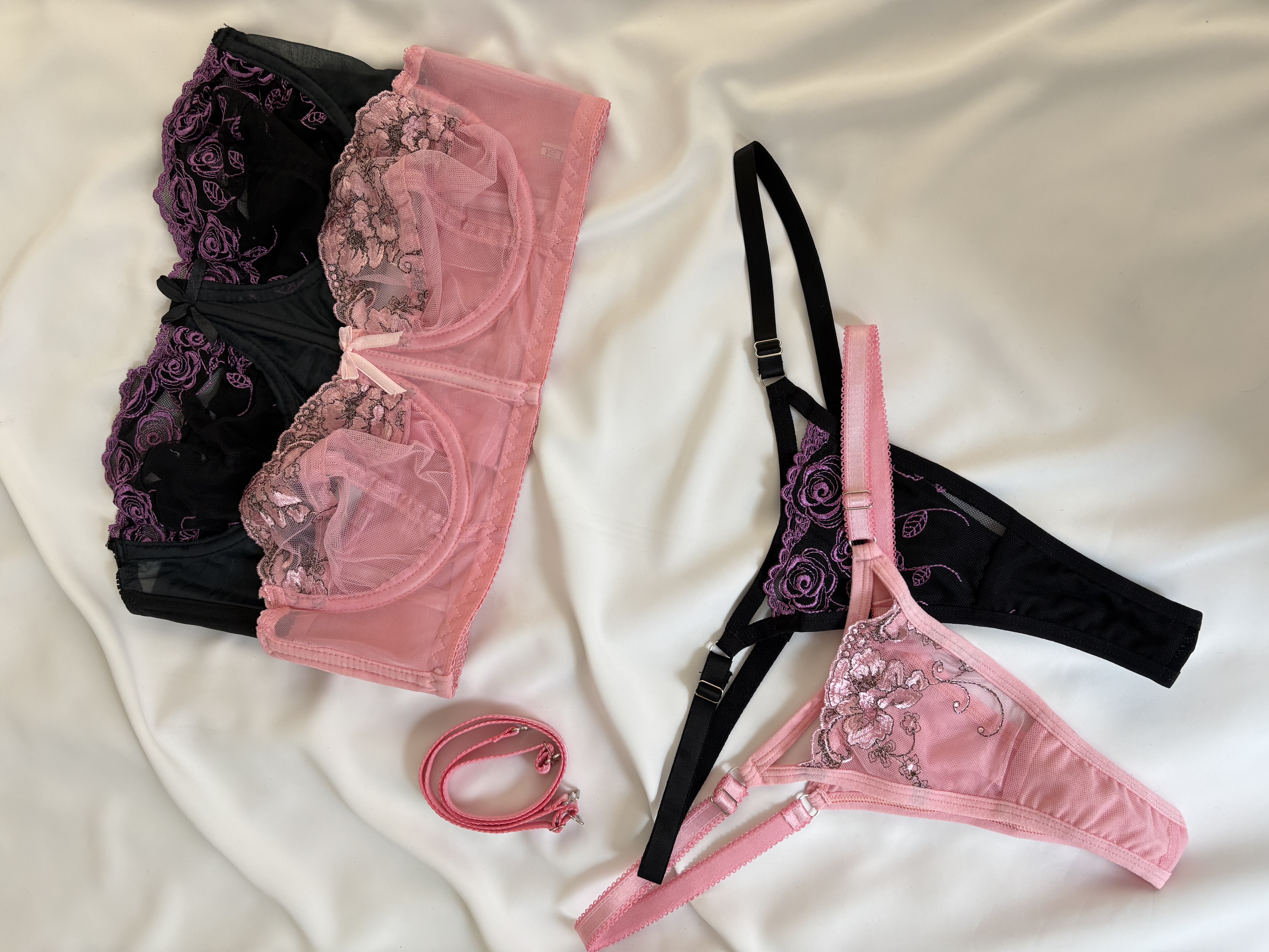 ست لباس زیر زنانه تورگاز پایه بلند