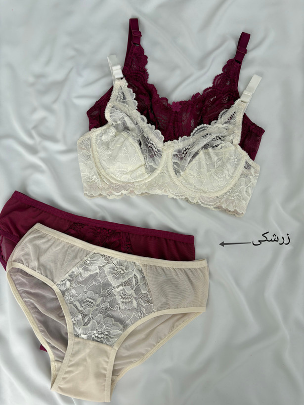ست لباس زیر زنانه گیپور گوشواره ای مهدیس